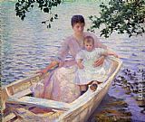 Edmund Charles Tarbell Canvas Paintings - Mother and Child in a boat